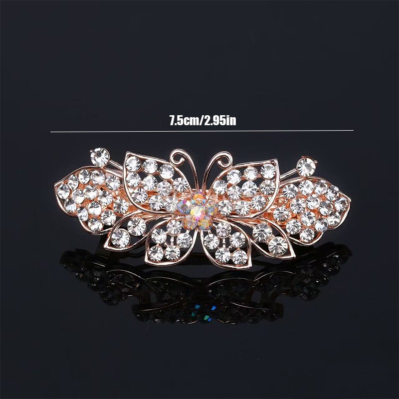 3P Multicolor Butterfly Hair Barrettes Sparkly Hair Clips Women Hair Accessories