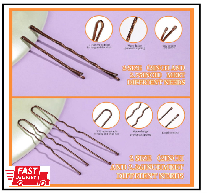 Teenitor 300pcs Bobby Pins Hair Pins Kit 100 Hair Pin Women 100 Bobby Pins Brown
