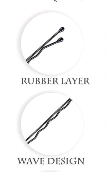 10PCS 1.97 Inches/4.7cm Hair Pins, Wave Black Bobby Pin, Hair Solid Bobby Pins