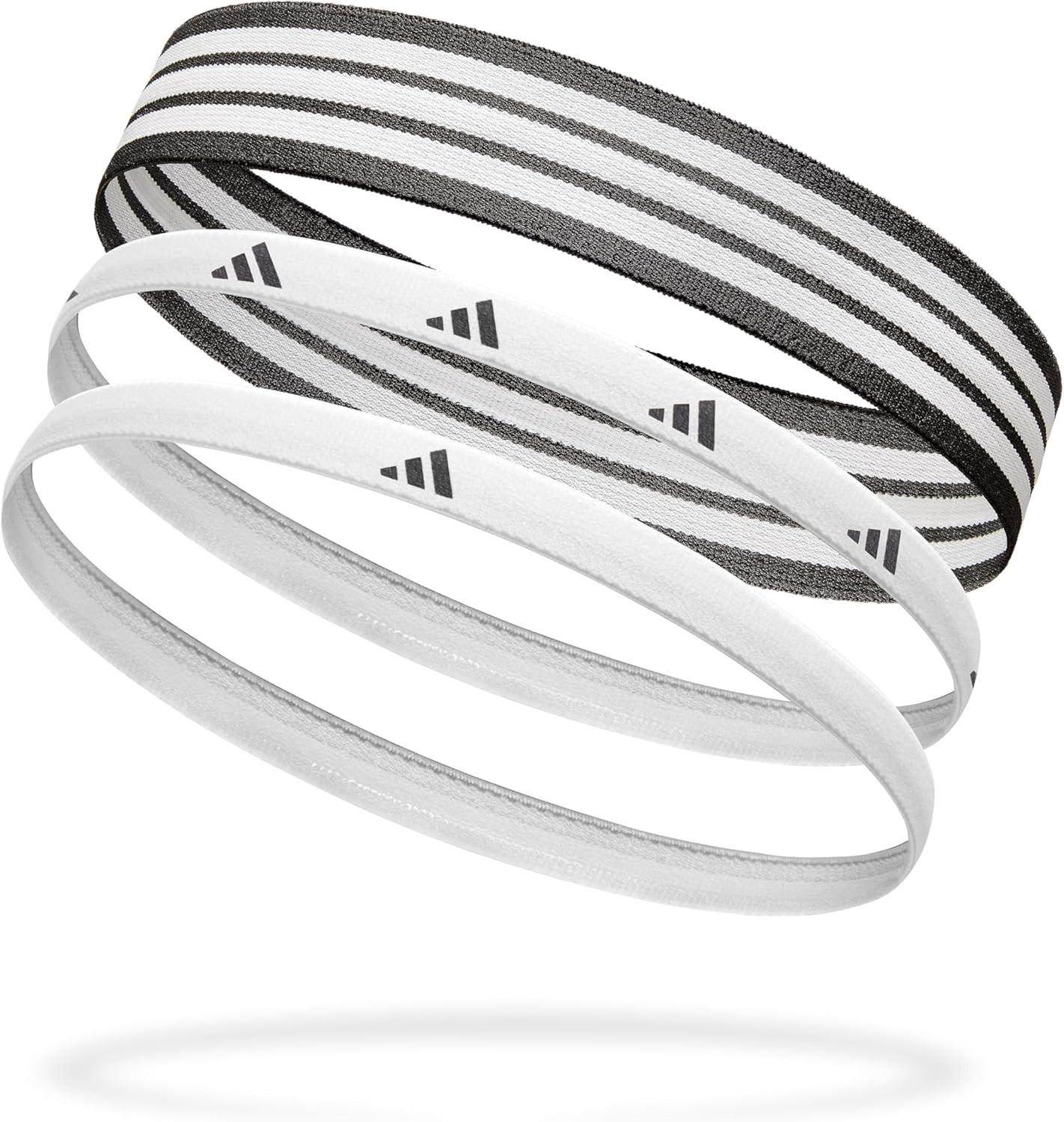 adidas Hairband Set 3 Pack Thin Headbands Multiple Colors Non-Slip