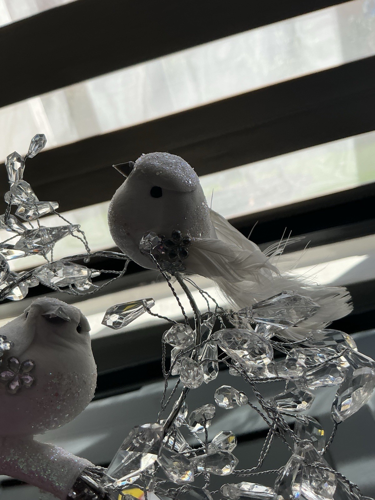 Handmade Winter Crystal Bird Headband – Elegant Sparkly Hairpiece 1 Of A Kind