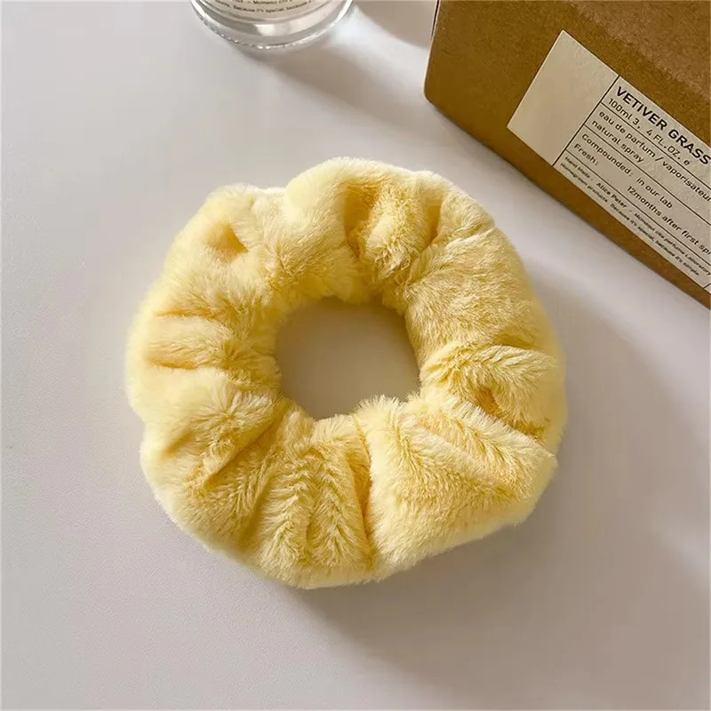 1/3pcs Winter Warm Soft Hair Scrunchies For Women Girl Fluffy Plush Elastic Ha