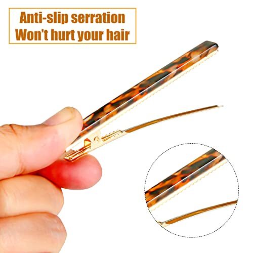 Tortoise Shell Leopard Duckbill Acrylic Hair Clips and 6 Pcs Multicolor Clips