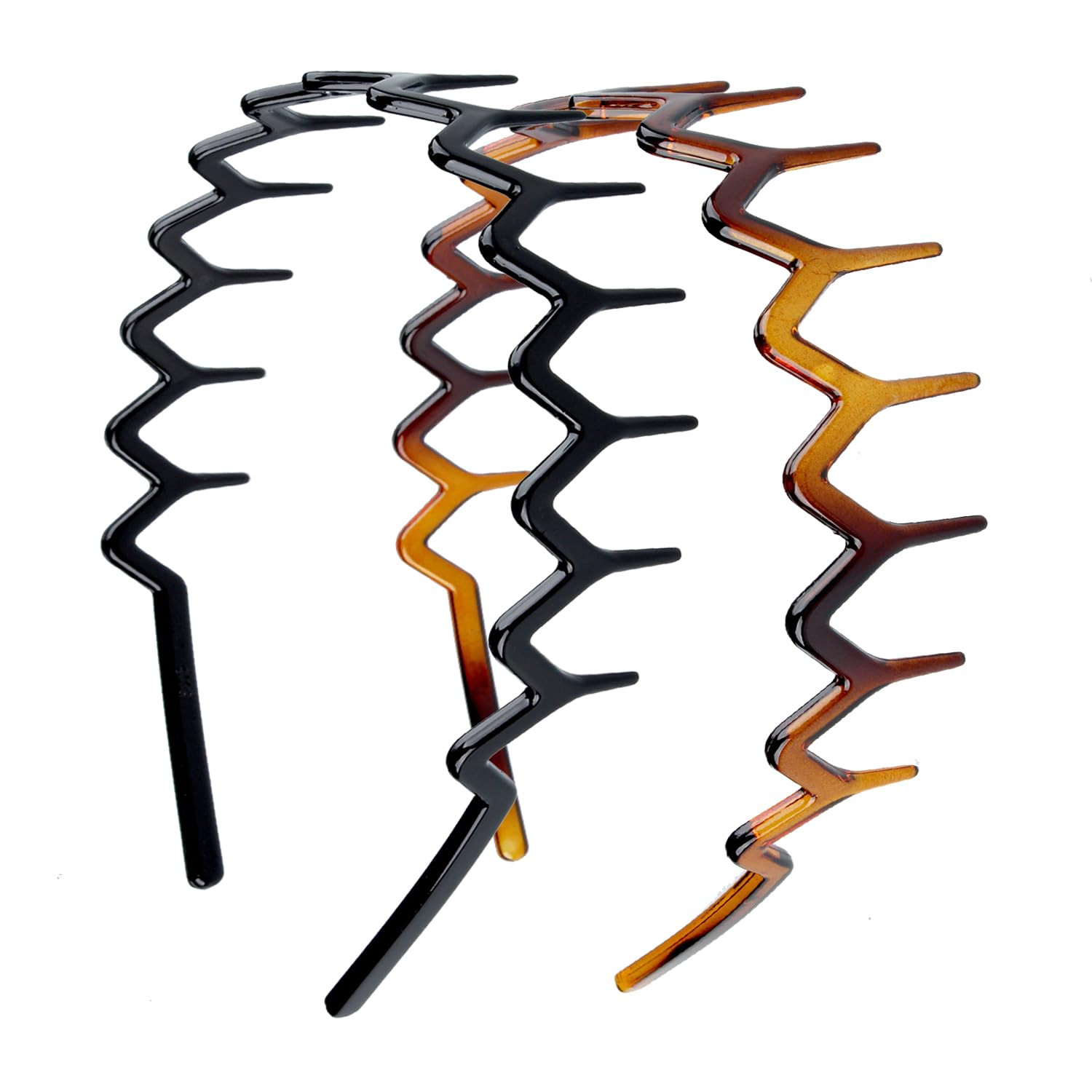 Zig Zag Headbands – Recycled Plastic Wavy Hair Band with Teeth, Headbands for Wo