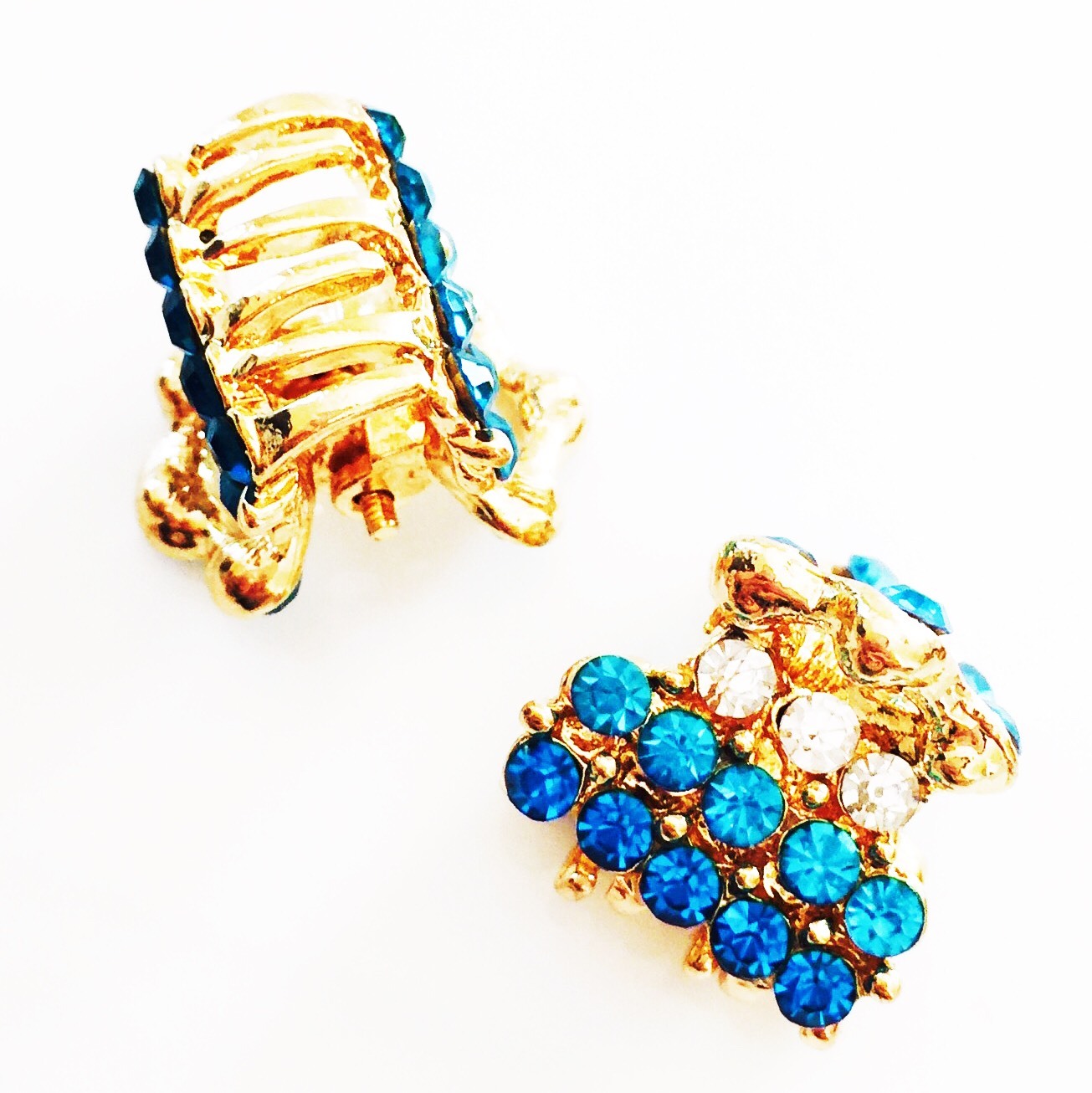 USA SELLER Hair Claw Rhinestone Crystal Hair Clip Hairpin PARTY GIFT Blue