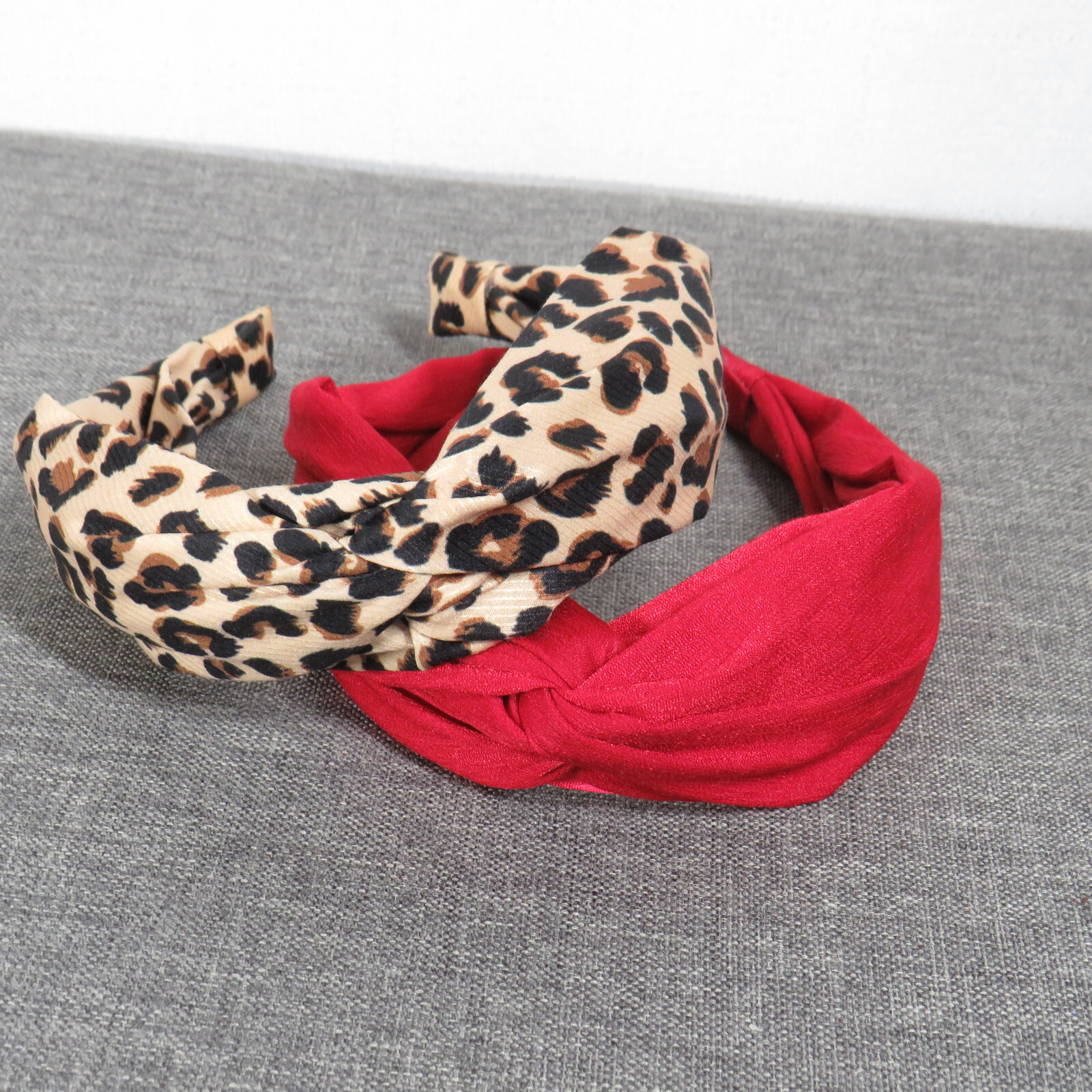 Women’s Leopard Print & Red Set Of Two Headbands