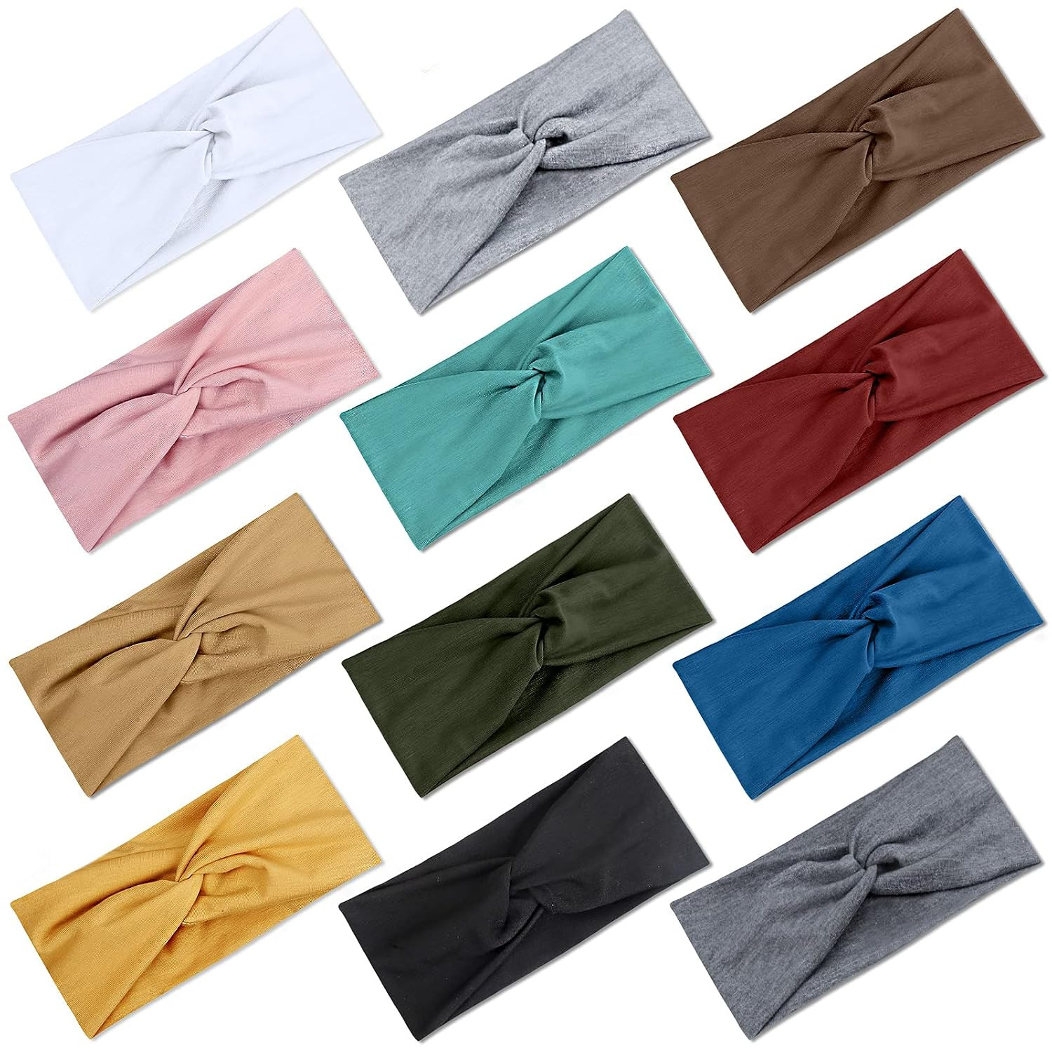 AKTVSHOW Headbands for Women – Soft Elastic Wide Hair Bands, Twisted Non-Slip Tu