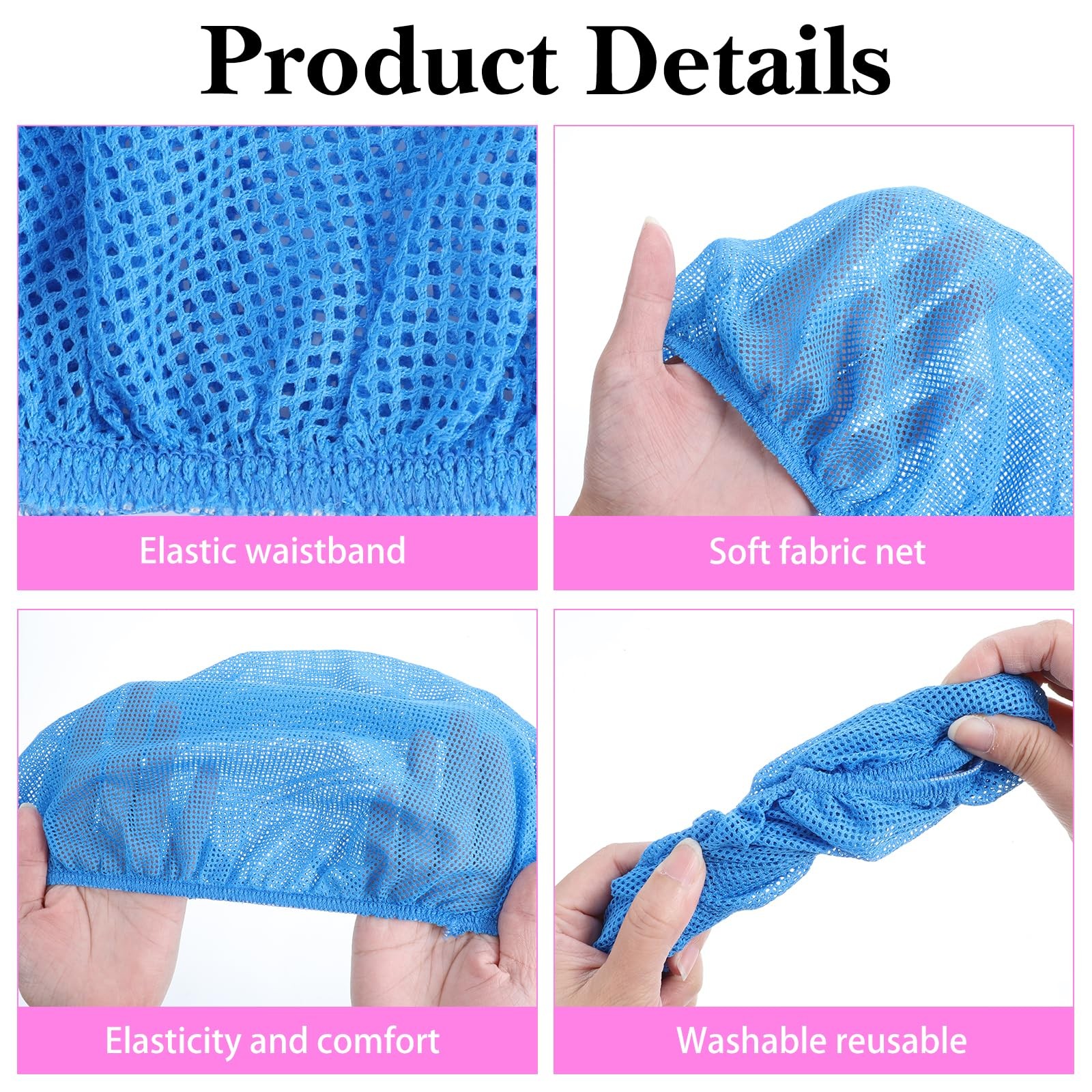 Axafazup 5Pcs Mesh Sleep Large, Pink, White, Light Blue, Black, Lake Blue