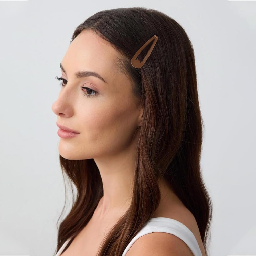 25 Pieces 2.8 Inch Large Snap Hair Clips No Slip 1 Count (Pack of 25), Brown