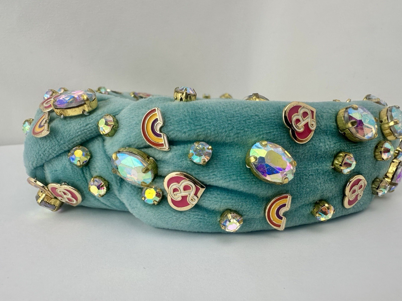 Lele Sadoughi X Barbie Totally Hair Aqua Charm Embellished Knotted Headband 2022