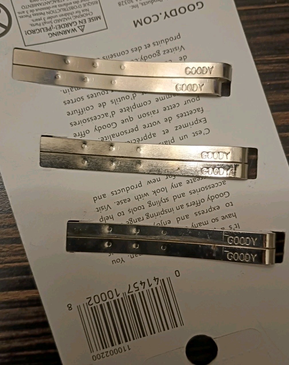 Vintage 6 pack 2009 Goody LOLA Bobby Pin Hair Slides Brown Y2k Model # 10002 NEW