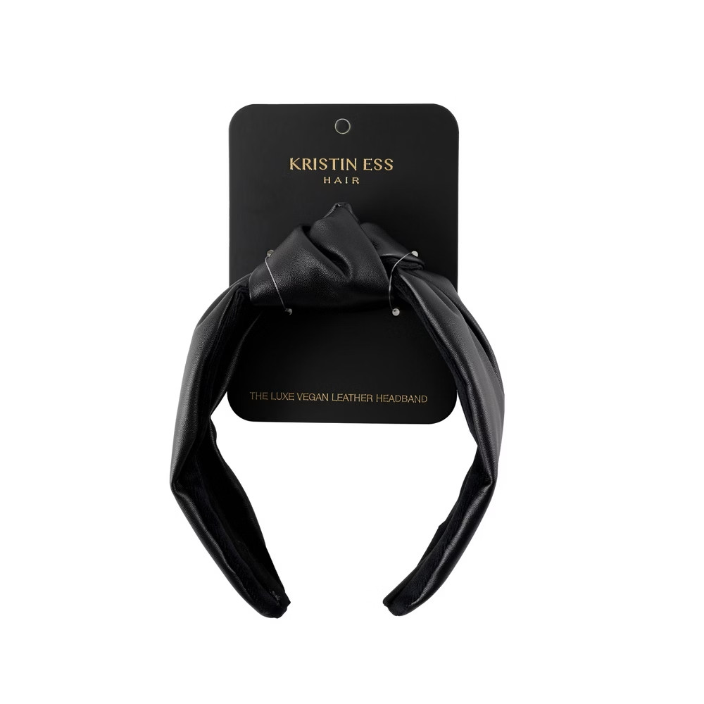 Kristin Ess Women’s Black The Luxe Vegan Leather Headband