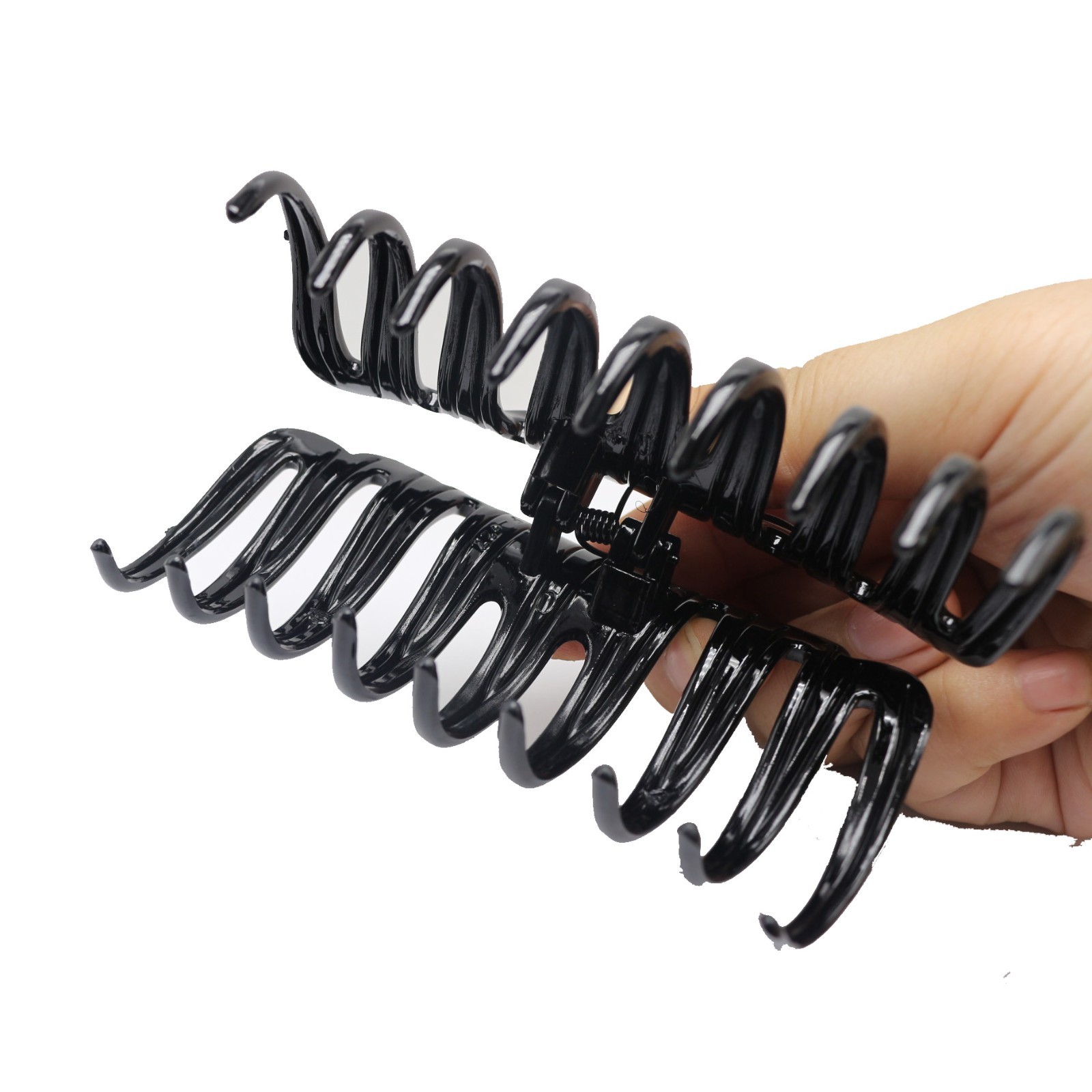 4 pcs Fashion Plastic Non slip Strong Hair Claw Clips 5″ Curly Stylish Big Larg