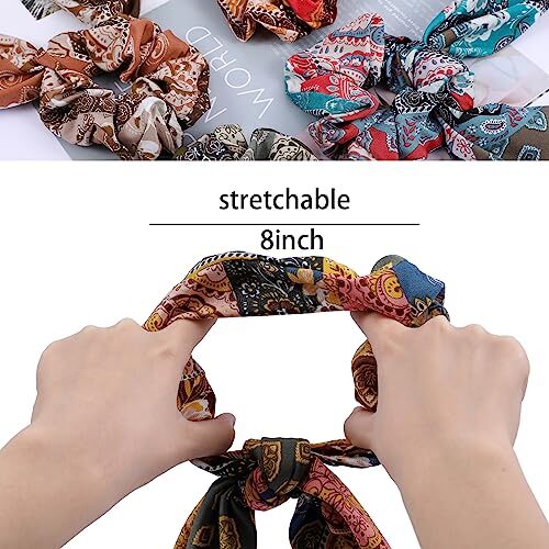 Paisley Scrunchie Hair Accessories – Chiffon Hair Scarf Bandana, paisley1