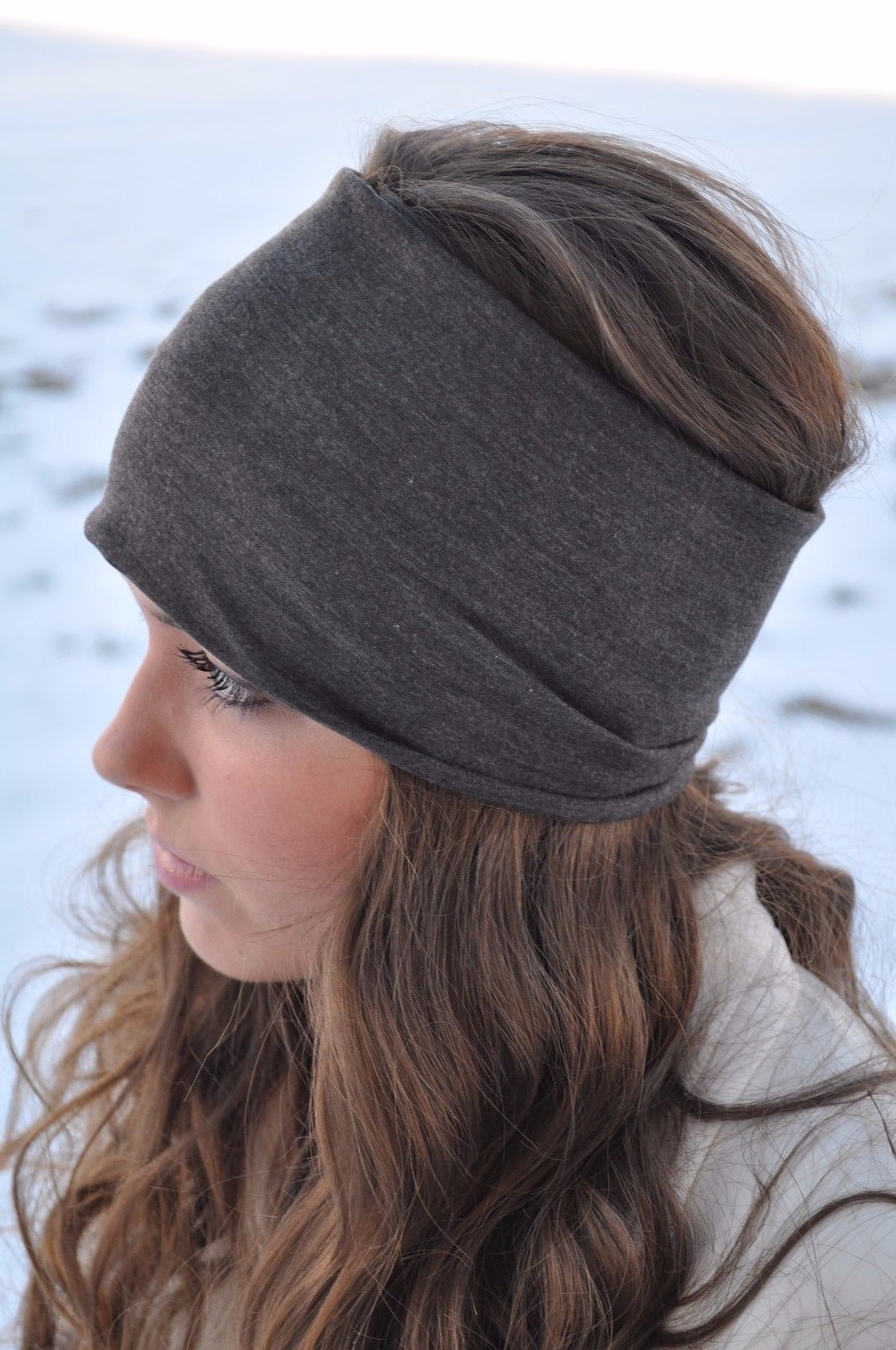 Womens Wide Headband 3 For $14.95 Stretch Girls Hair Black Gray Pink Purple
