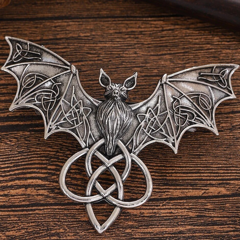 Retro Viking Celtic Knot Bat Hair Clip Gothic Cosplay Party