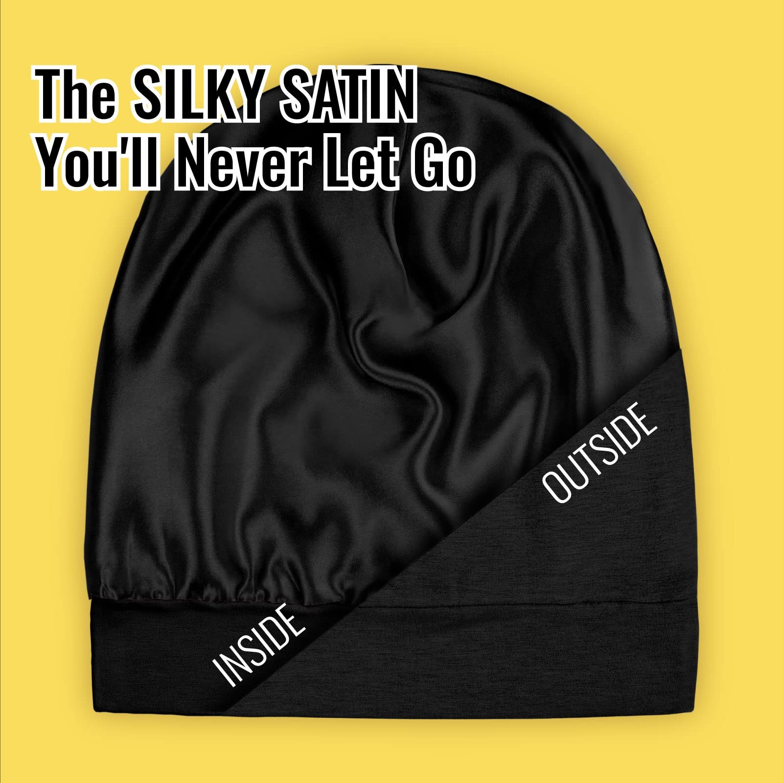 100% Mulberry Silk Lined Sleep Cap Bonnet for Curly Hair and Braid