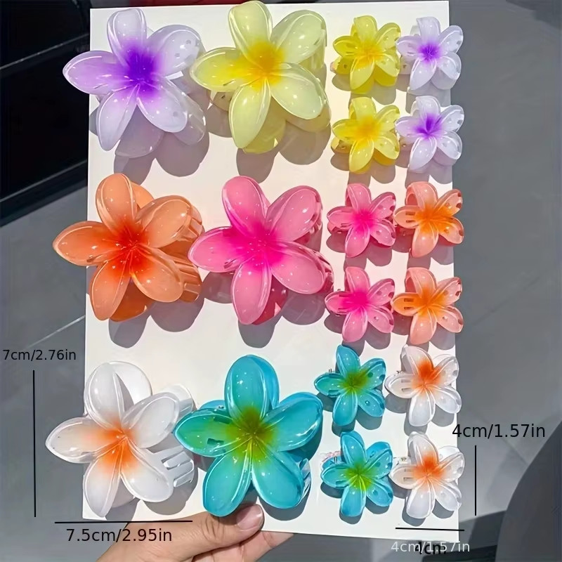 3Pcs/18Pcs Egg Flower Hair Clips Gradient Candy Color Flowers Suitable for Daily