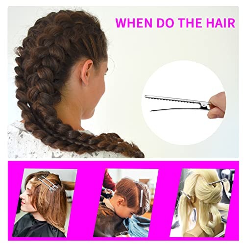 170 Pcs Alligator Hair Clips for Bows, Silver Bulk Duck Bill Hair Clips, 4