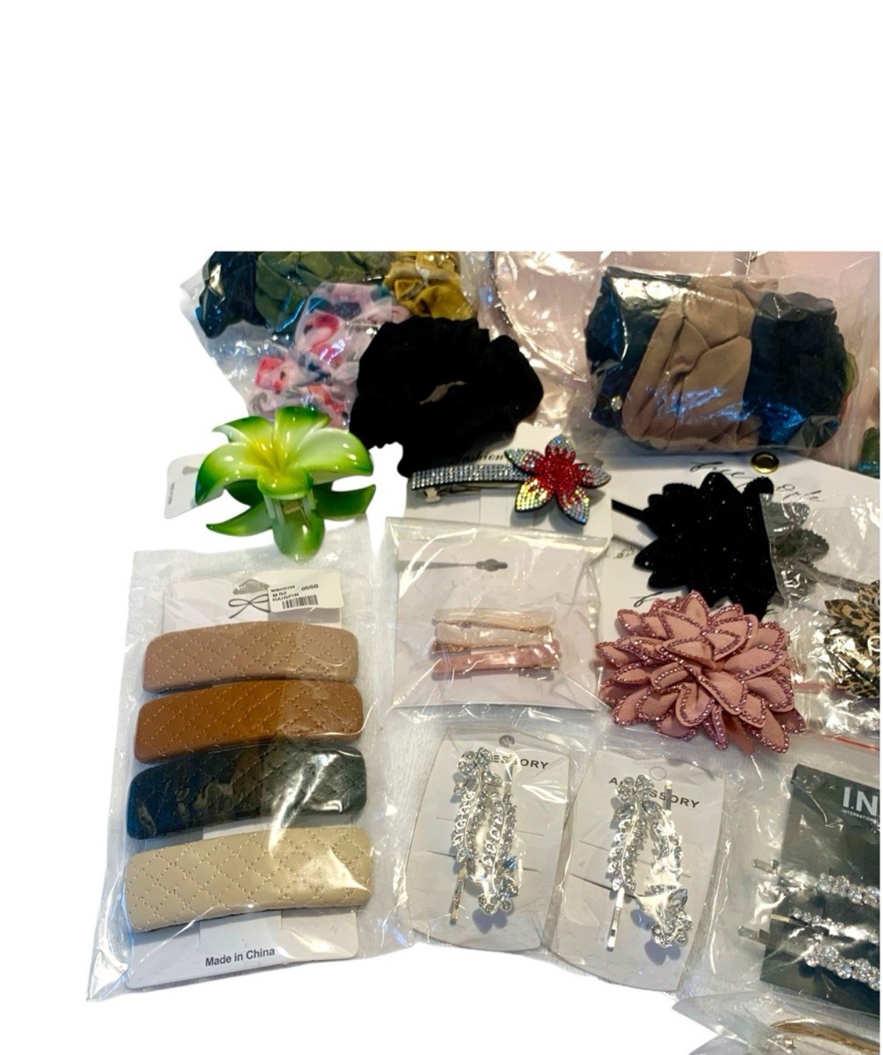 40+ piece Hair accessory Set w/ Pink Pouch & Variety Mixed Colors NWT & handmade