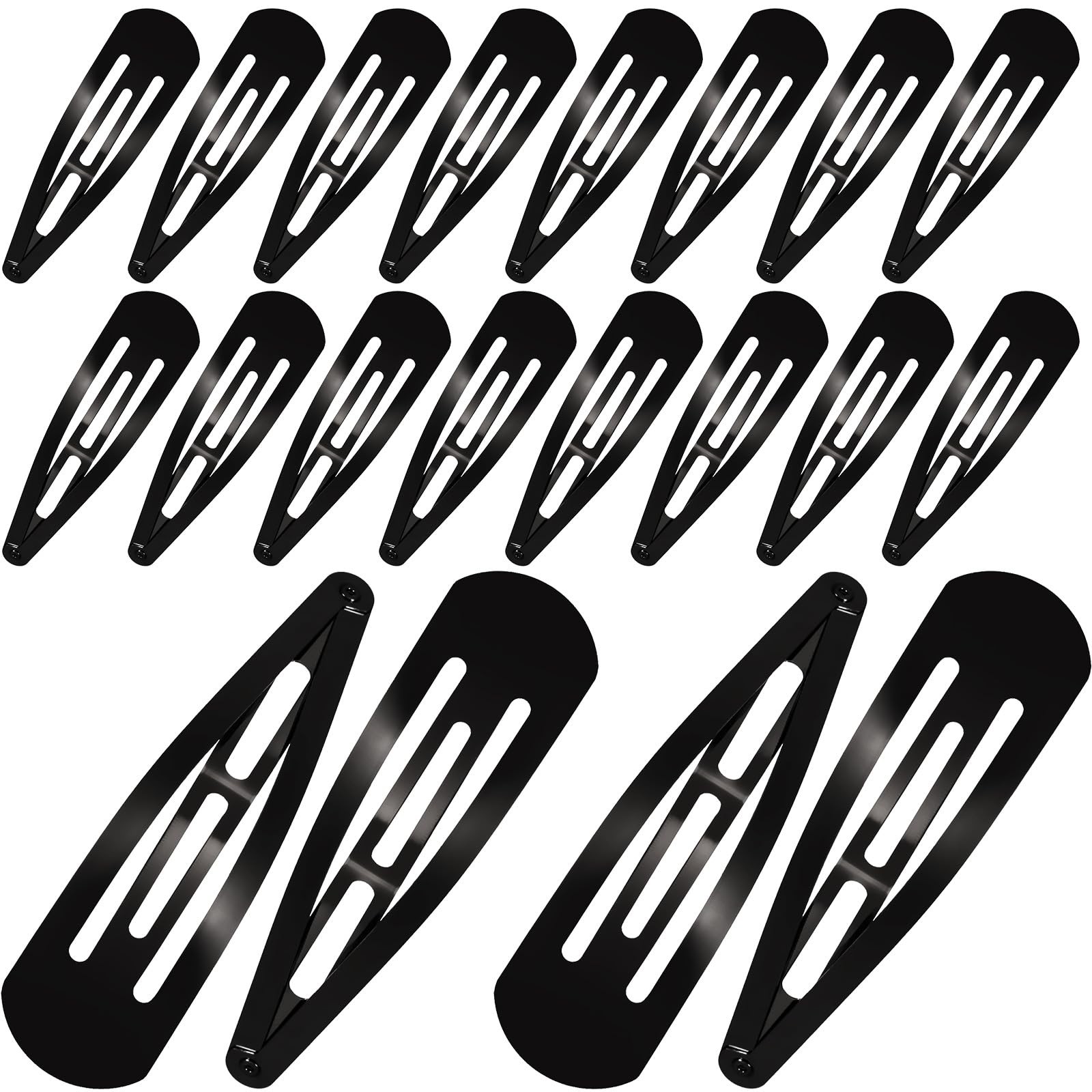 WILLBOND 30 Pieces 3.1 Inch Large Metal Snap Hair 1 Count (Pack of 30), Black