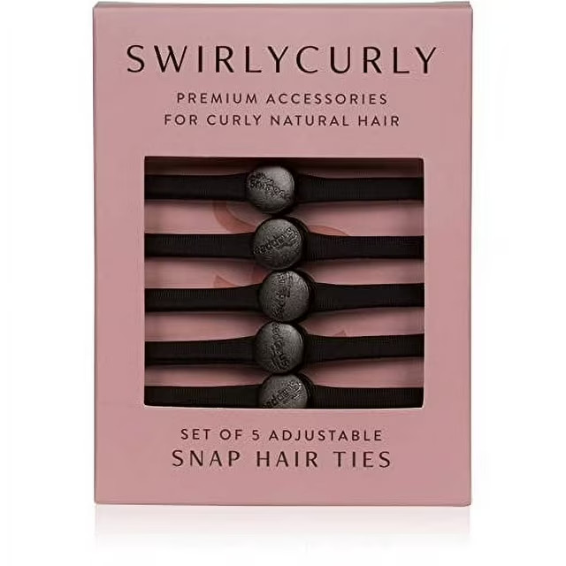 Snap Hair Ties for Thick, Natural, Curly Hair | Strong Ponytail Holder (3 Pack)