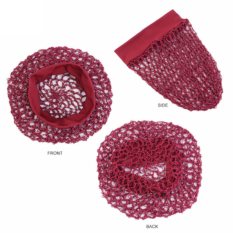 Women Mesh Hair Net Crochet Cap Cover Turban Fish Snood Sleeping Night Slouchy