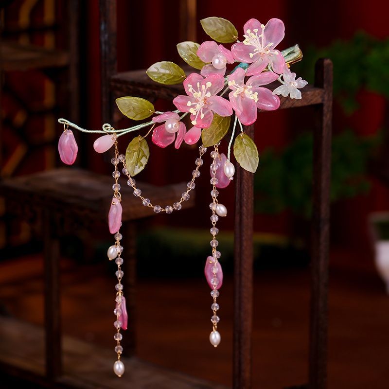 Ancient Style Hanfu Hairpin Flower Tassel Hair Accessories Delicate Headpiece