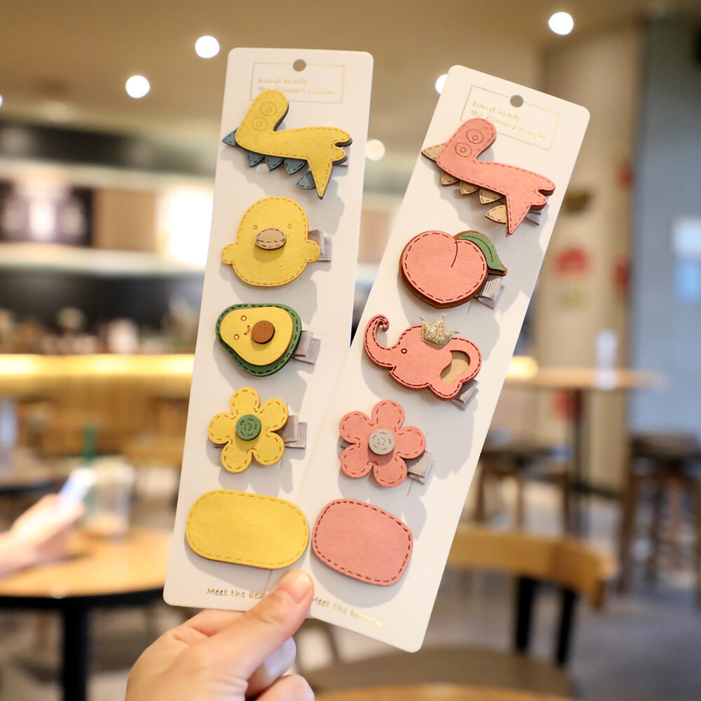 5pcs/set Cute Colorful Cartoon Hairpins Hair Clips Hair Accessories for Girls