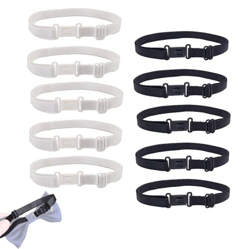 10 Pack Bow Ties Straps Replacement Adjustable Bow Tie Holder Elastic Band