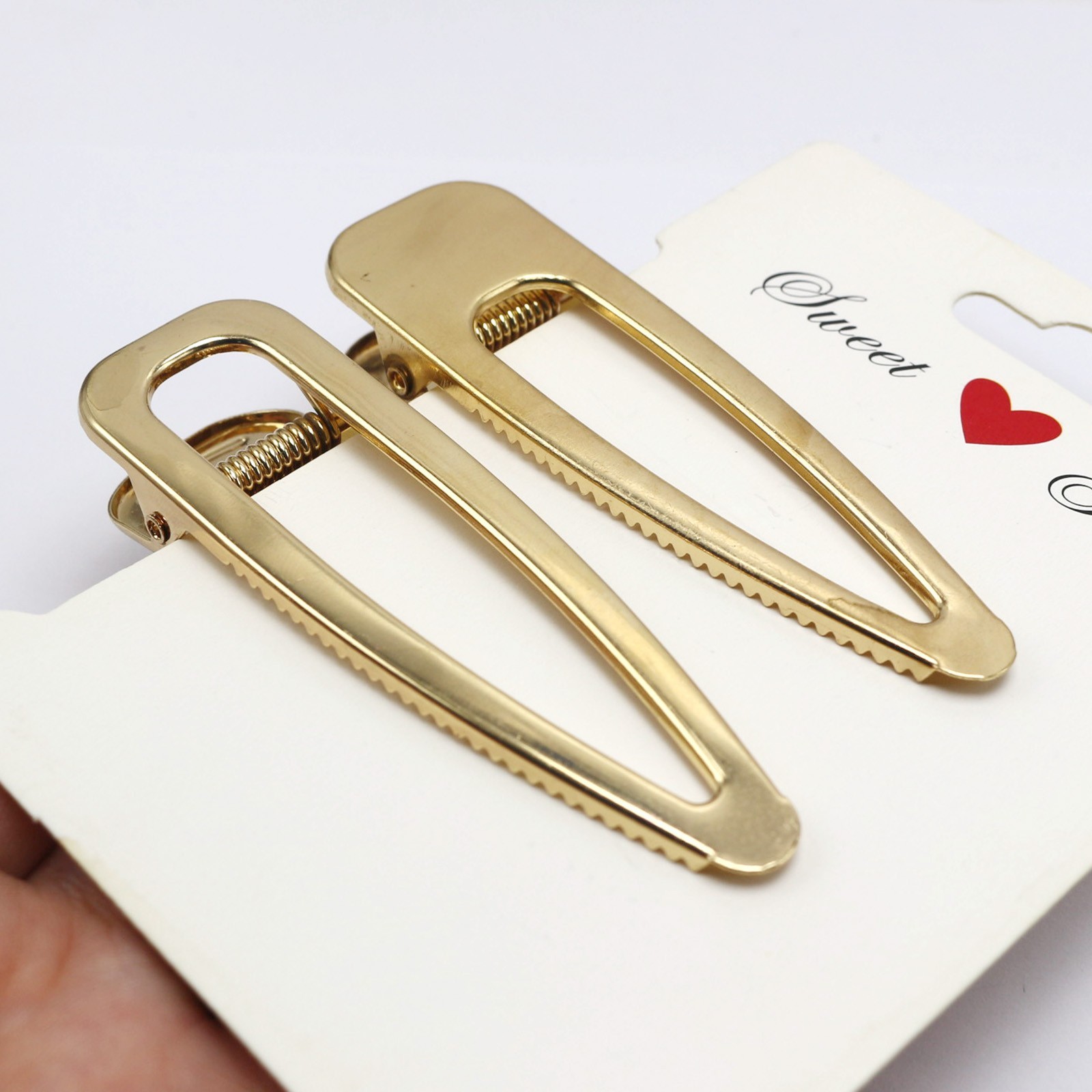 4pcs Elegant Gold Tone Duckbill Hair Clips –Teardrop Alligator Clips for Women