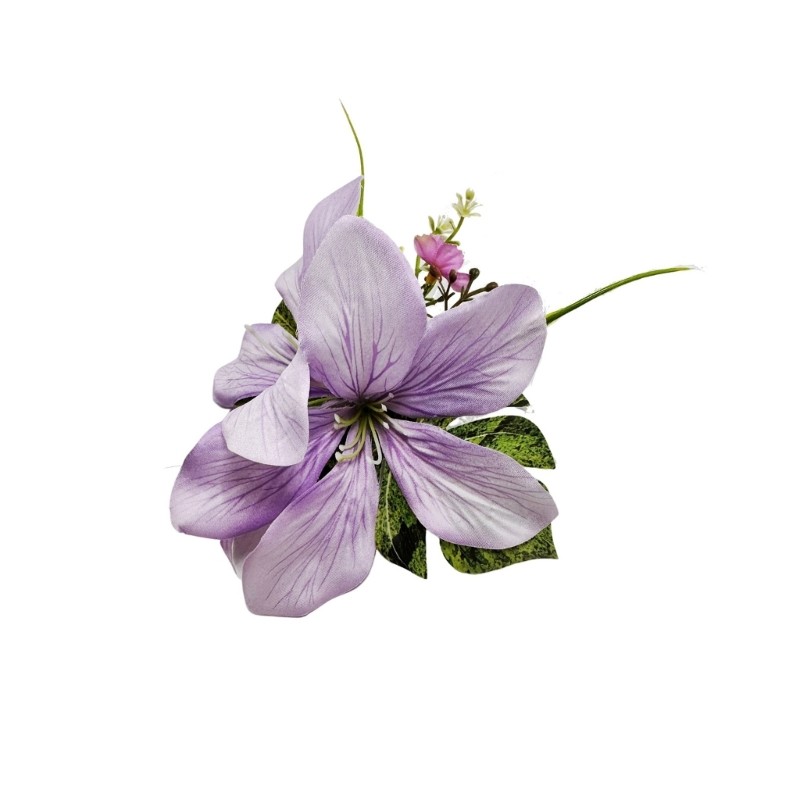 Lightweight Floral Side Hairpin Realistic Lilies Hair Clip For Special Occasion