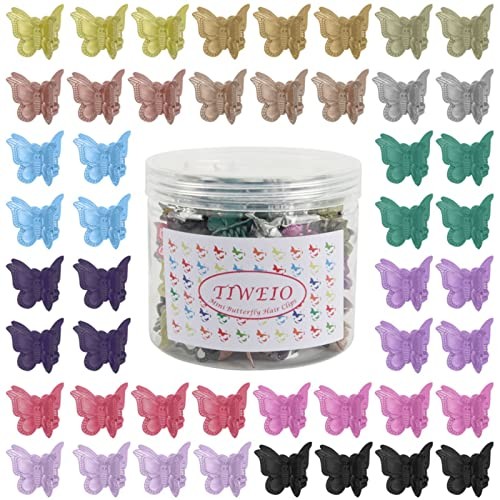 Butterfly Hair Clips Pastel Hair Clips 50 Count (Pack of 1) 14 Metallic Color