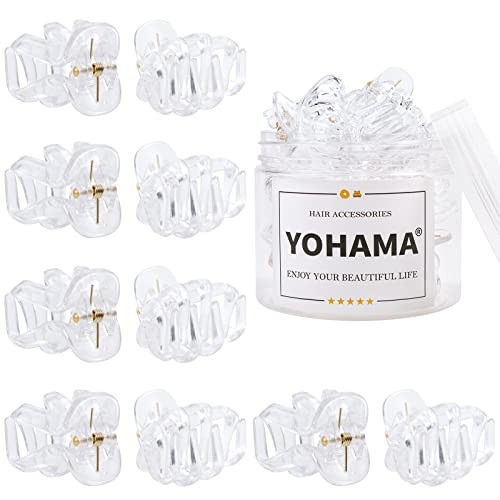 10 pcs Hair Clips Medium Small 1.57 in Clear Octopus Claw Clips 4cm B-Clear