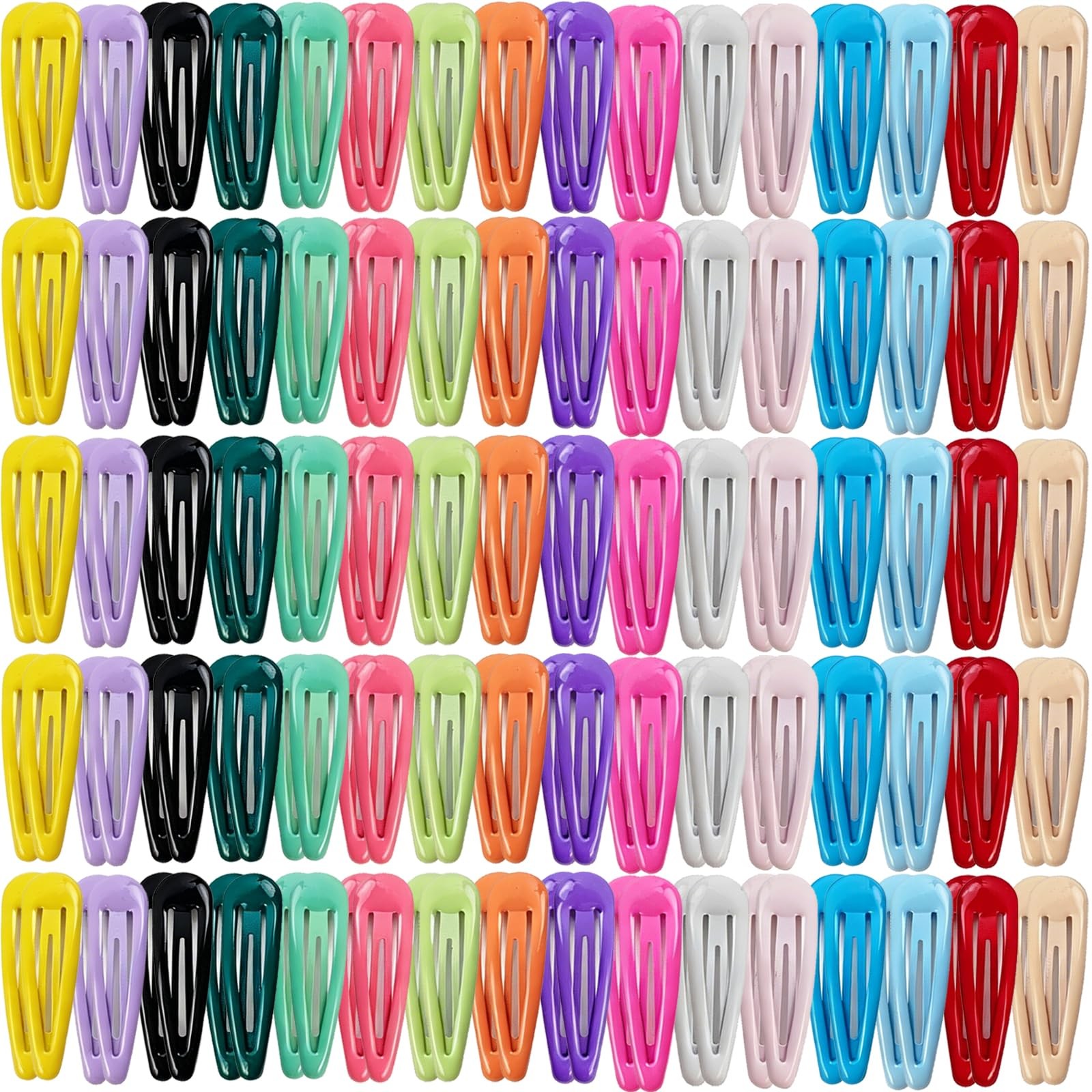 160PCS Colorful Metal Snap Hair Clips, 2 Inch Barrettes Hair Accessories for …