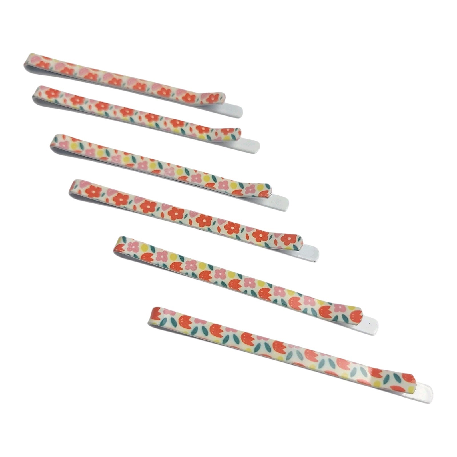 Set Of 6 Claires Bobby Pins Hair Clip Barrettes 60s Style Flower Power Floral