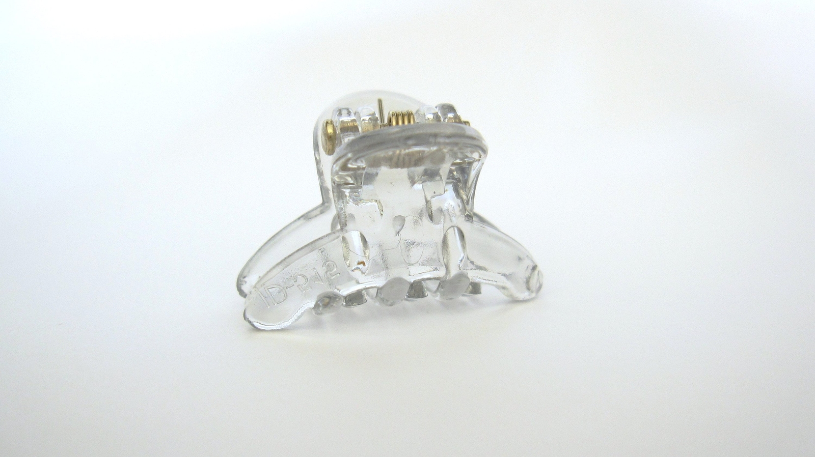 Extra tiny mini clear transparent peach gray hair claw clip for fine, thin hair