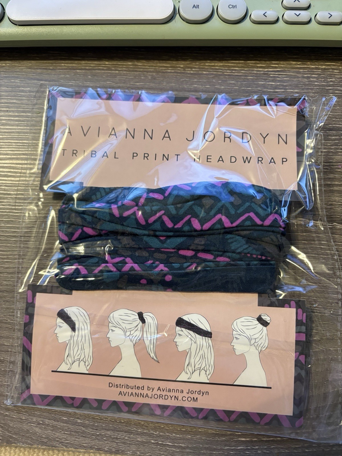 Avianna Jordyn Tribal Print Headwrap Black Purple Blue for Women