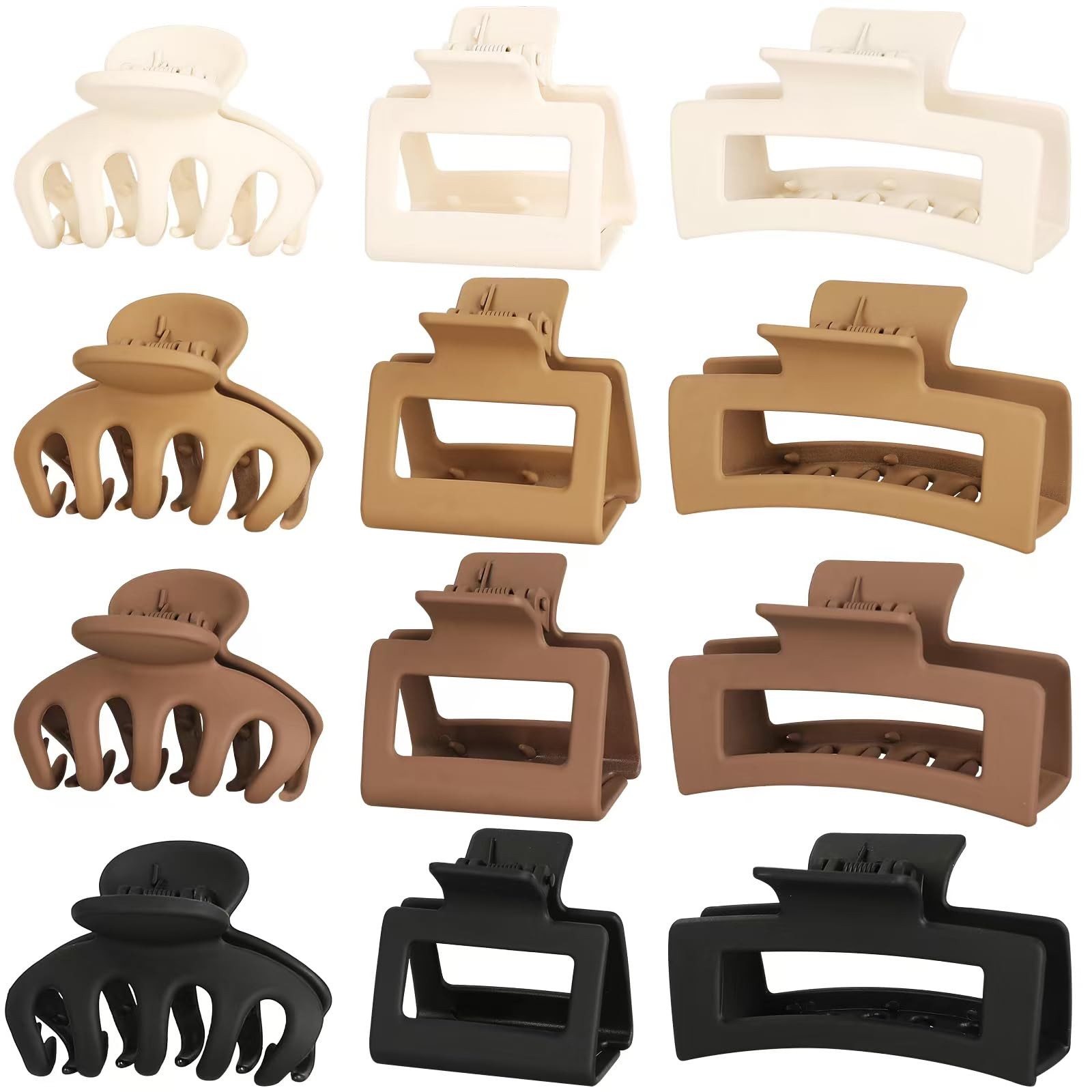 Small Medium Claw Clips For Women, 3 Styles Hair Clips For Thick And Thin Hair