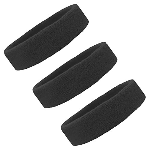 Sweat Bands/Headbands for Women Men Elastic Headband Sports Sweatbands Black