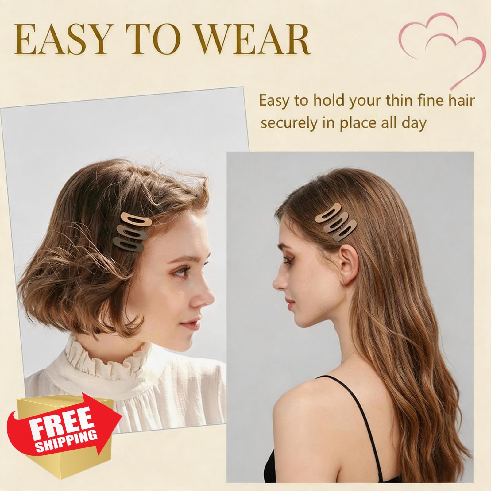 Lahnie 10pk Small Matte Thin Hair Clips Neutral