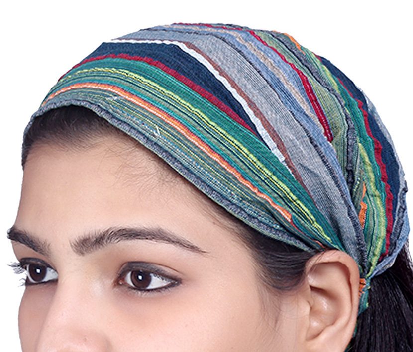 US STOCK 10 Pieces Women Cotton Headband Striped Wide Hairband Lot Bandana Yoga