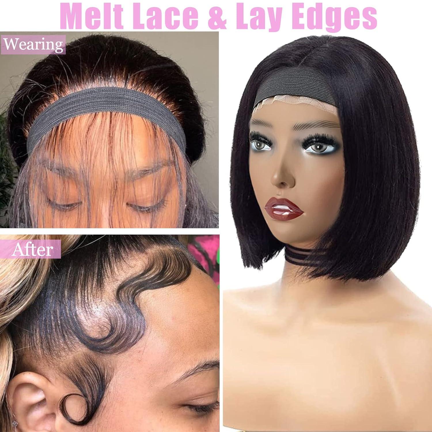 2 Pcs Wig Band for Melting Lace Band Elastic Bands for Wig Edge Lace Frontal Mel