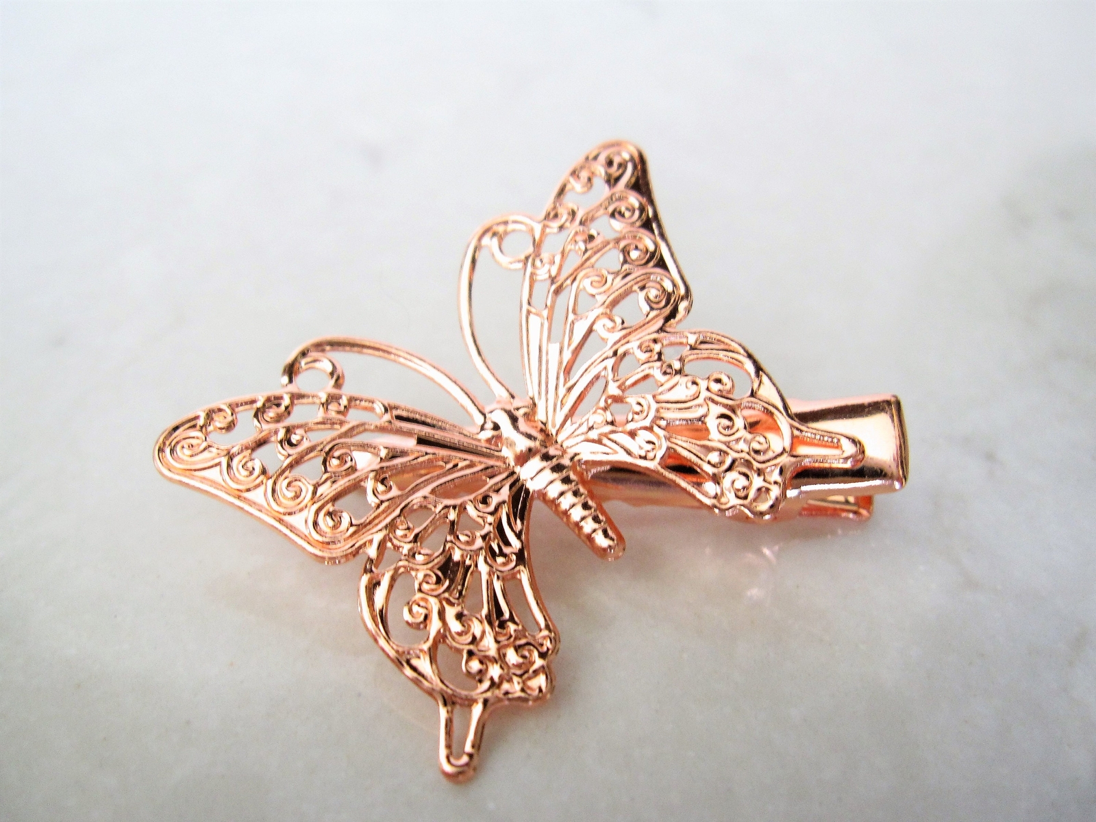Antique style gold , silver or rose gold butterfly alligator hair clip (set of