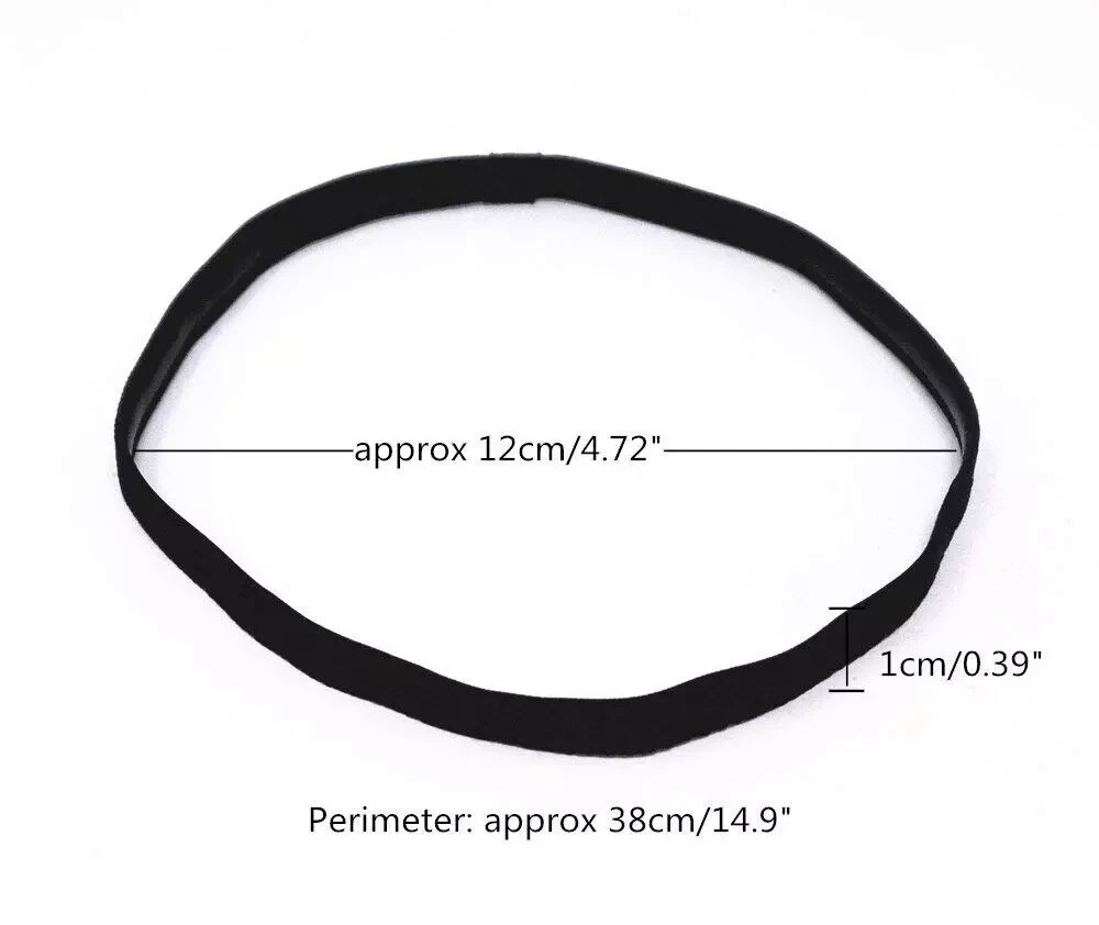 10pcs Anti-slip Headbands Thin Elastic Black Sports Yoga Band Sweatband For Men