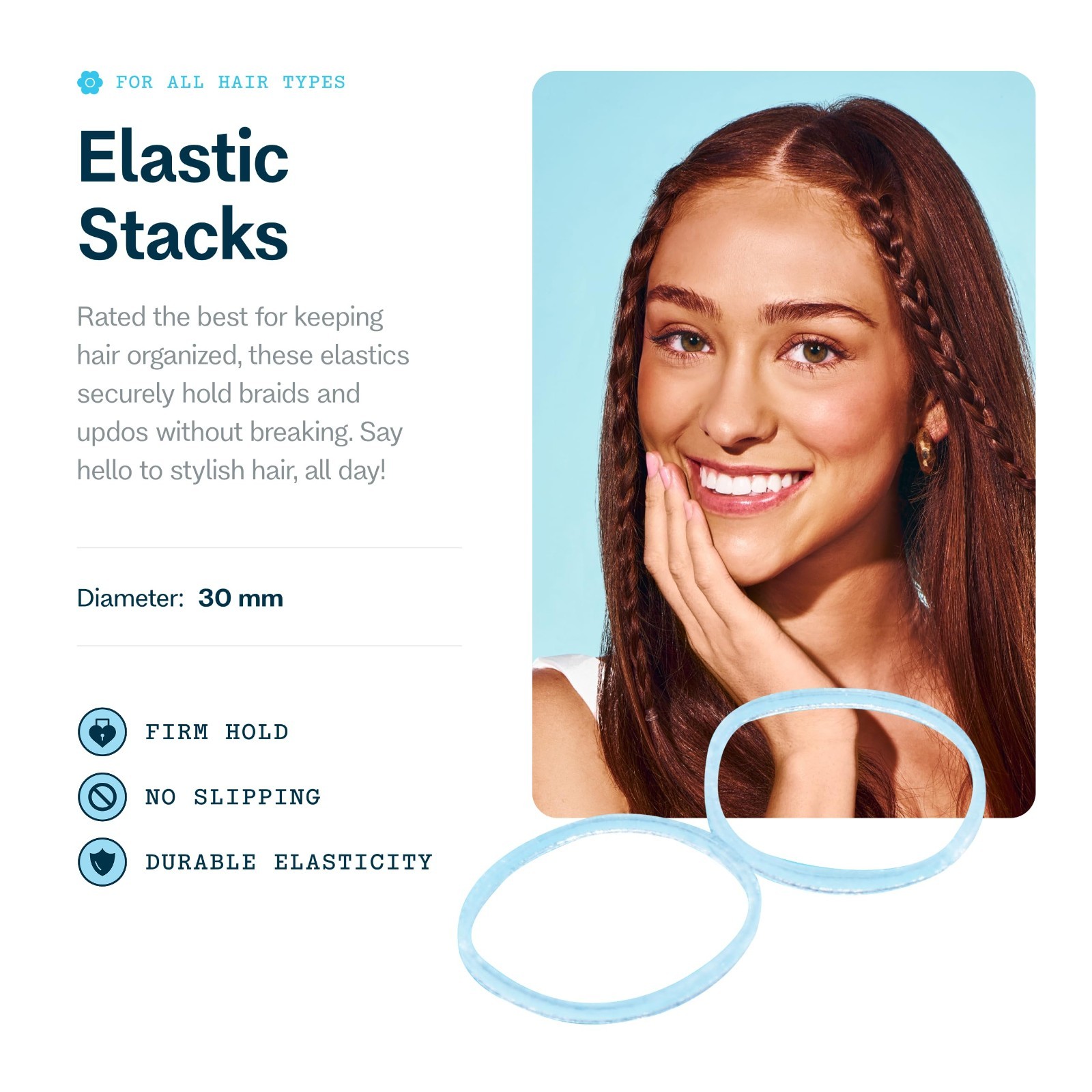 Non-Slip Clear Elastic Hair Ties – 320 Count, Small Size for Fine, Thick & Curly