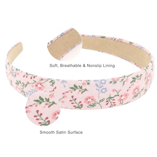12pcs Headbands for Women Girls Summer Flower Floral Plain Checked Plaid