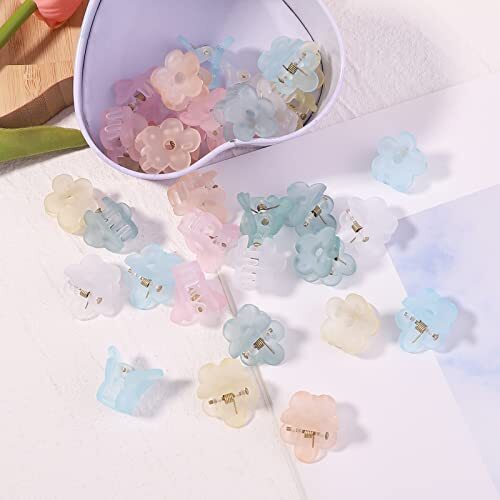 48Pcs Small Hair Claw Clips, Mini Hair Clips No-Slip Grip Spring color-48PCS