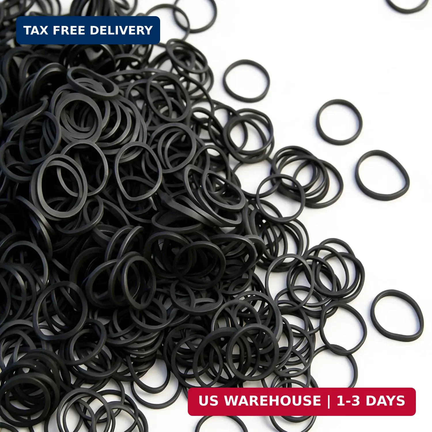 Mini Rubber Black Elastic Hair Ties Bands with a Box, BEBEEPOO 2500pcs Small Bla