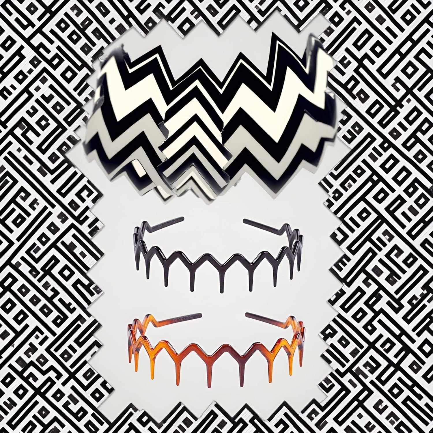 3 Pcs Zig Zag Headbands Hair Comb Headband Wavy Shape Headband for Women Men